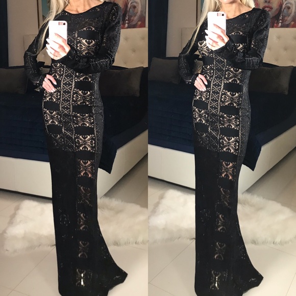Lulus Dresses & Skirts - INSANELY GORGEOUS BLACK LACE DRESS (LIKE NEW)